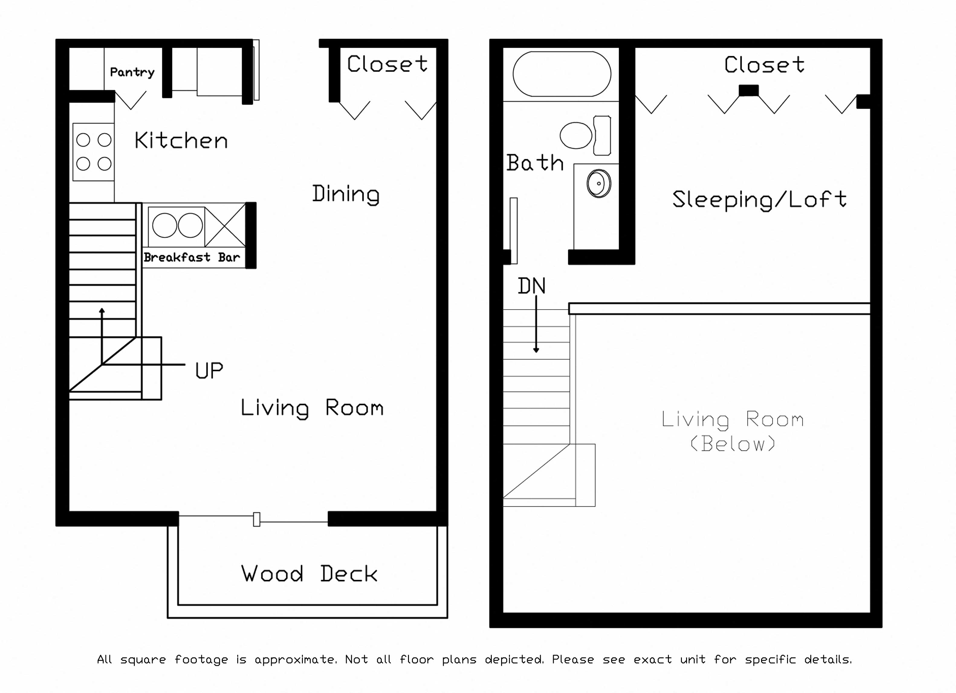 Floor plan for 1 bed, 1 bath, 680 sqft